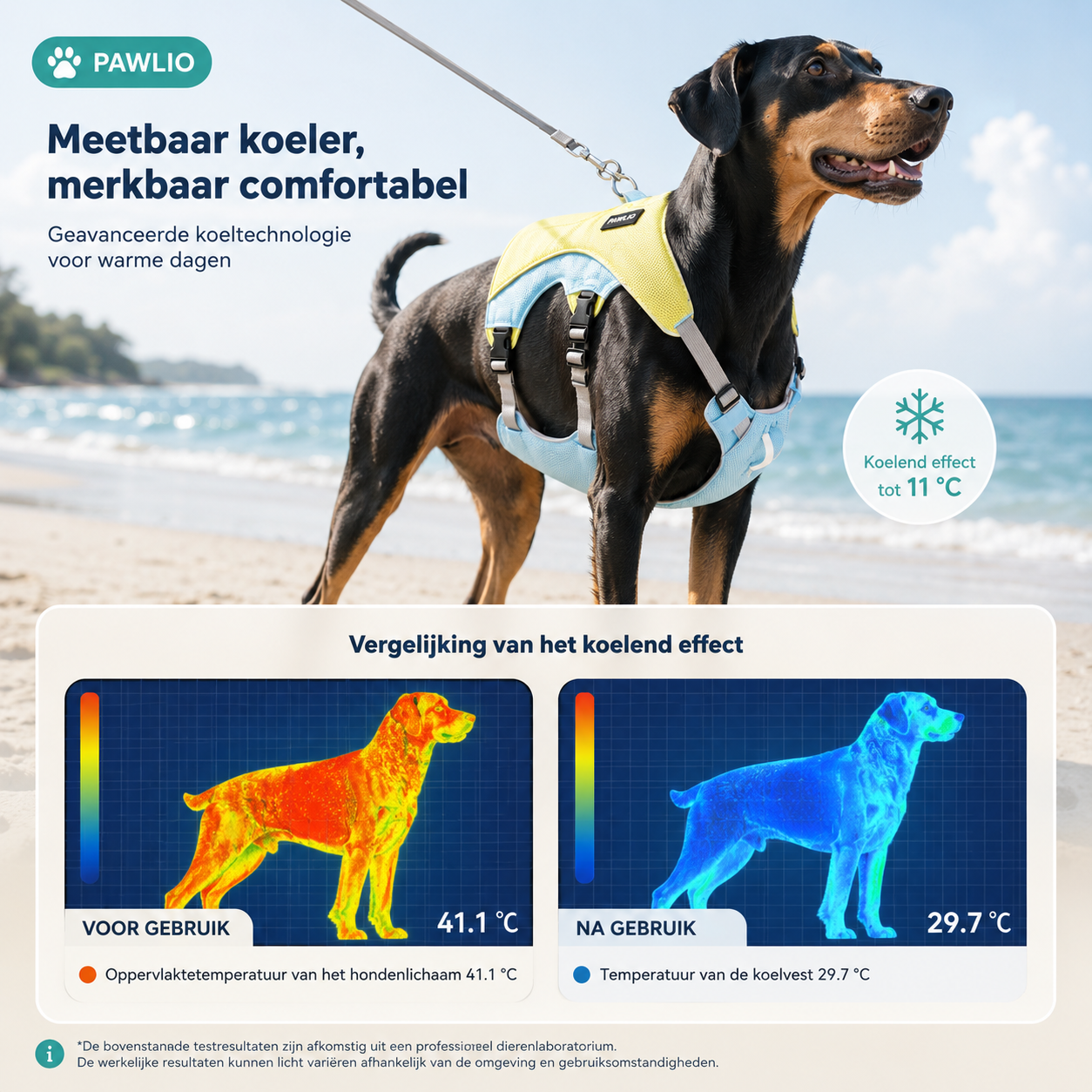 Pawlio verkoelend hondentuig voor de zomer