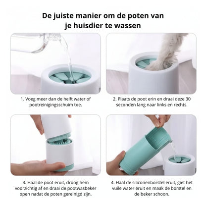 🐾 Handmatige hondenpootreiniger – snelle en zachte pootreiniger voor honden en katten