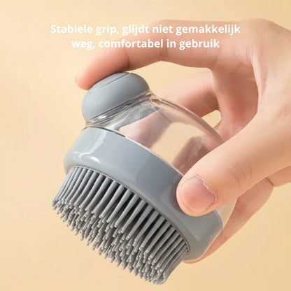 🐾 Wasborstel met shampoodispenser voor honden en katten – zachte massage- en wasborstel