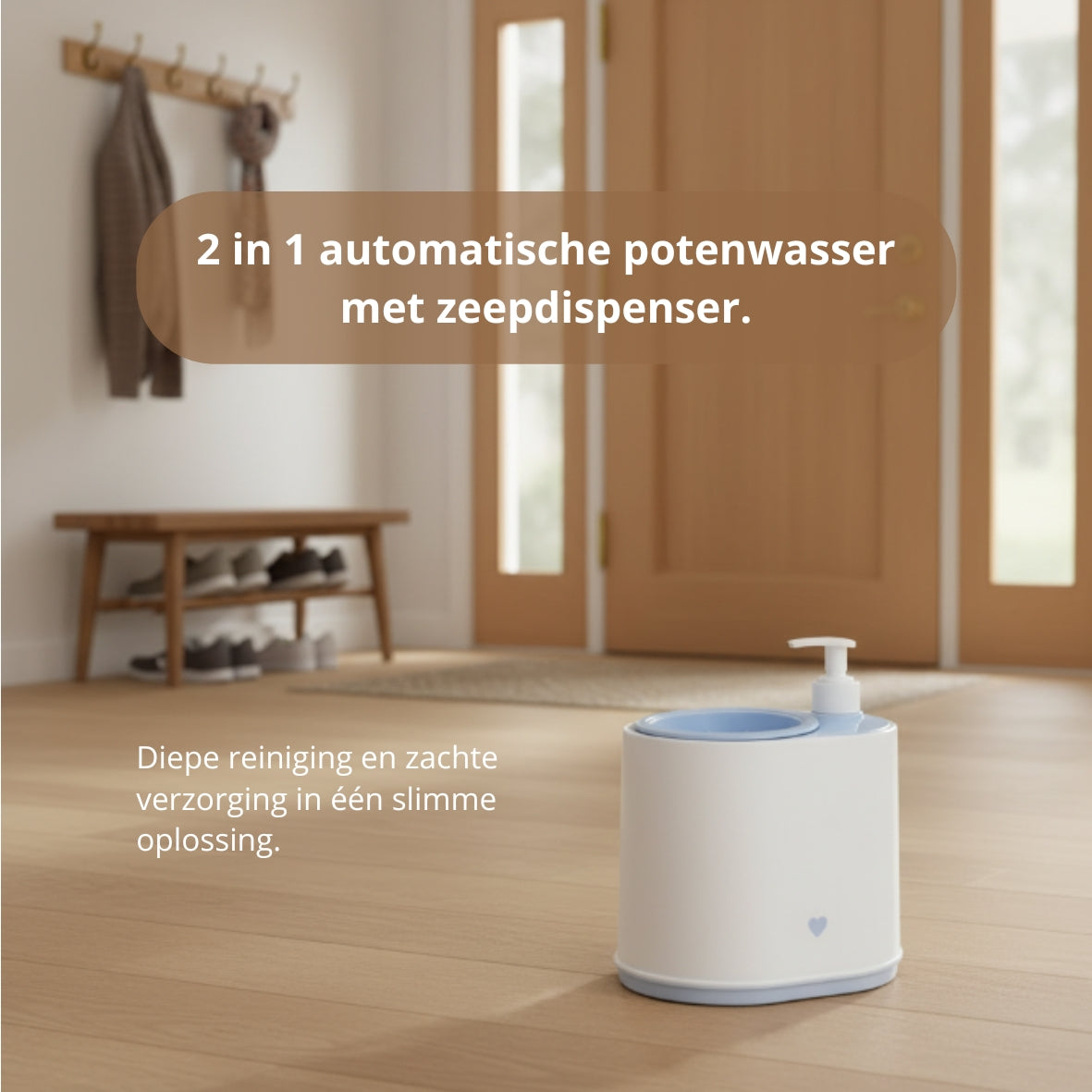 2-in-1 hondenpootreiniger met zeepdispenser