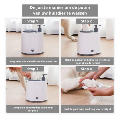 🐾 2-in-1 hondenpootreiniger met zeepdispenser – beste elektrische pootreiniger voor honden en katten