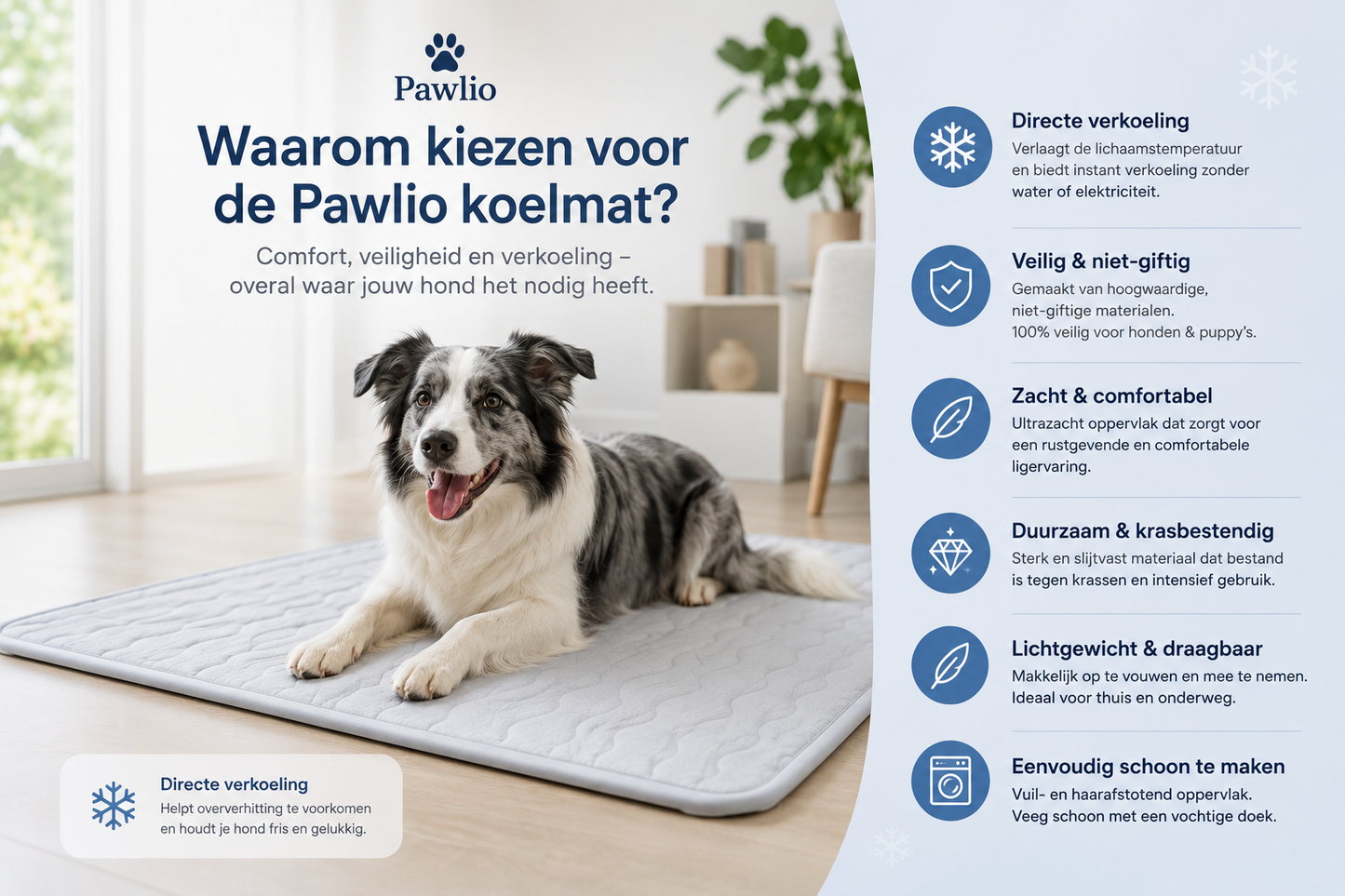 🐾 Pawlio draagbare koelmat voor honden & puppy's