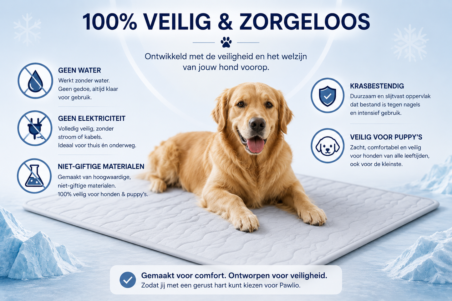 🐾 Pawlio draagbare koelmat voor honden & puppy's