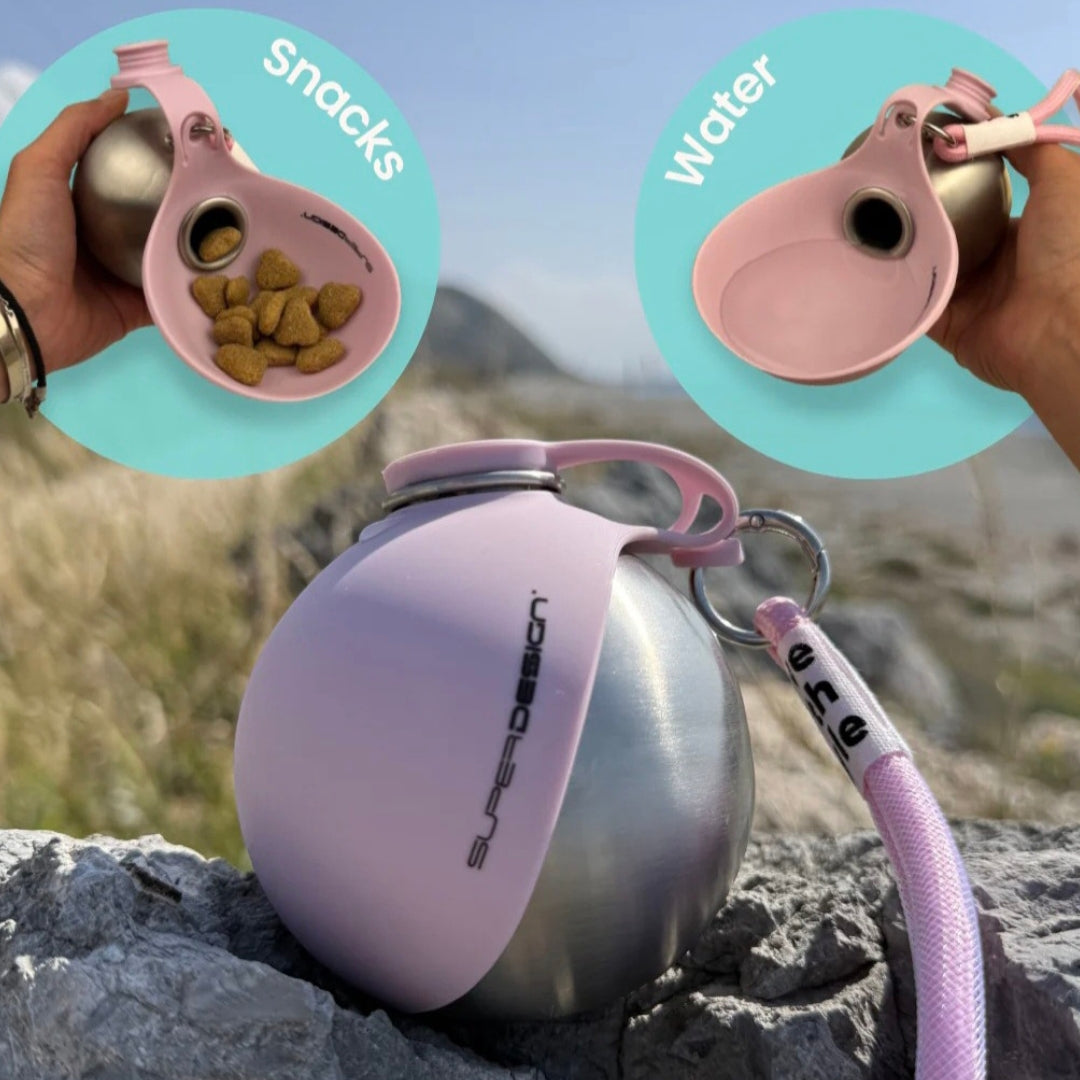 🐾 2-in-1 draagbare drinkfles voor honden – lekvrije reiswaterfles met drinkbak