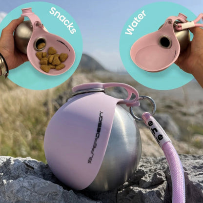 🐾 2-in-1 draagbare drinkfles voor honden – lekvrije reiswaterfles met drinkbak