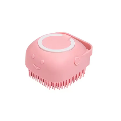 🐾 Zachte wasborstel met shampoodispenser – 2-in-1 was -en massageborstel voor honden en katten