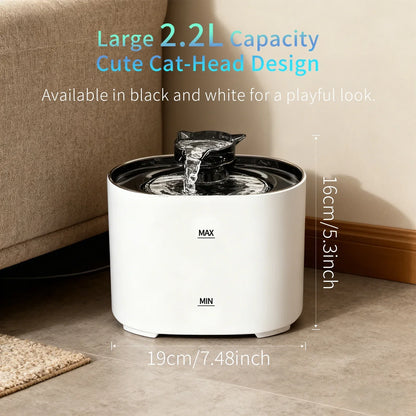 🐾 Pawlio drinkfontein voor katten – 2,2L USB elektrisch, stil & automatisch met filter