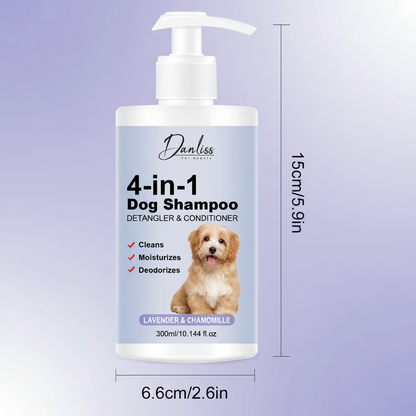 🐾 4-in-1 honden shampoo – reinigt, hydrateert, ontklit en verfrist de vacht