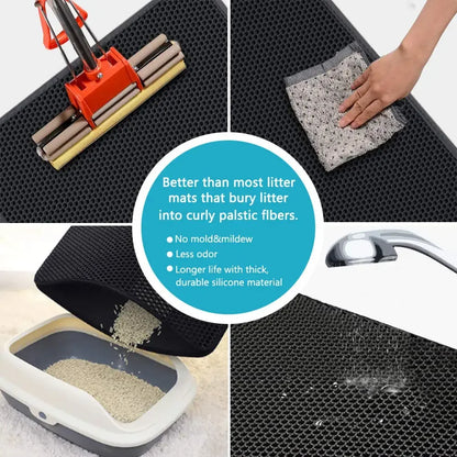 Pawlio kattenbakmat – Dubbellaags, waterdicht & antislip
