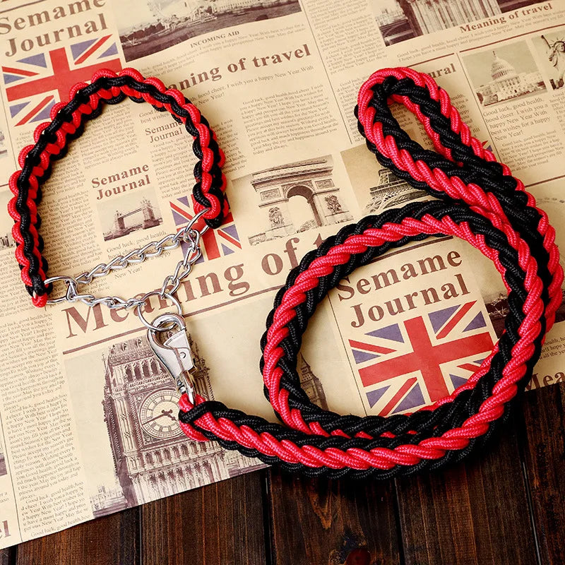 Nylon hondenriem met halsband – 1,2m