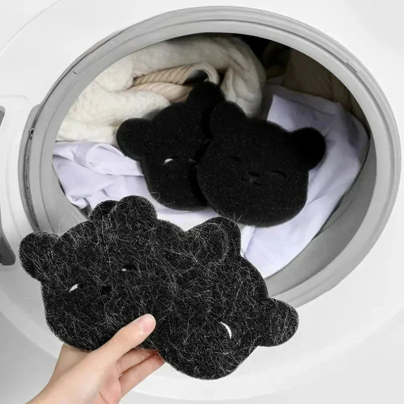 🐾 Wasballen voor dierenharen (beervorm) – herbruikbare pluizenverwijderaar voor wasmachine