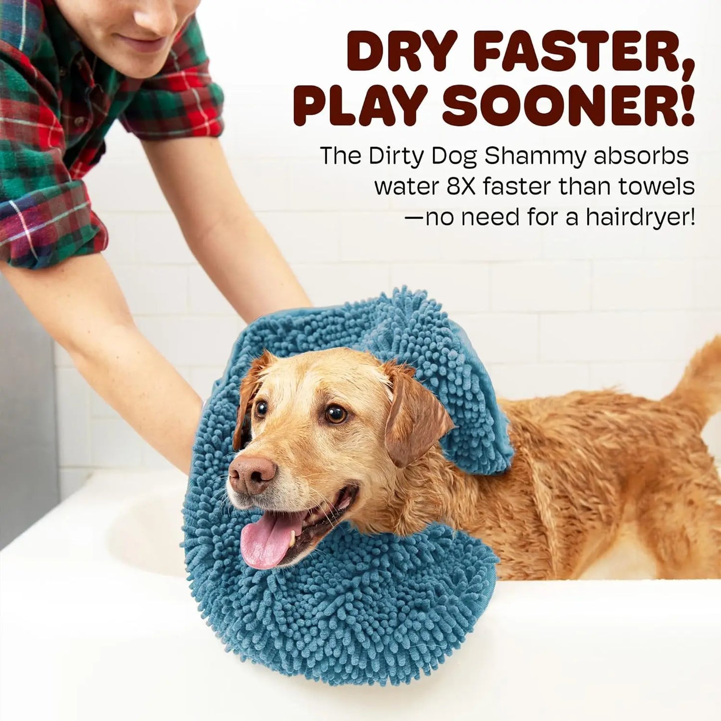Pawlio badhanddoek voor honden & katten – Sneldrogende chenille handdoek