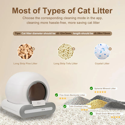 Pawlio smart zelfreinigende kattenbak – 65L, App-bediening, incl. mat & zakken