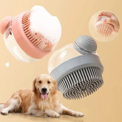 🐾 Wasborstel met shampoodispenser voor honden en katten – zachte massage- en wasborstel