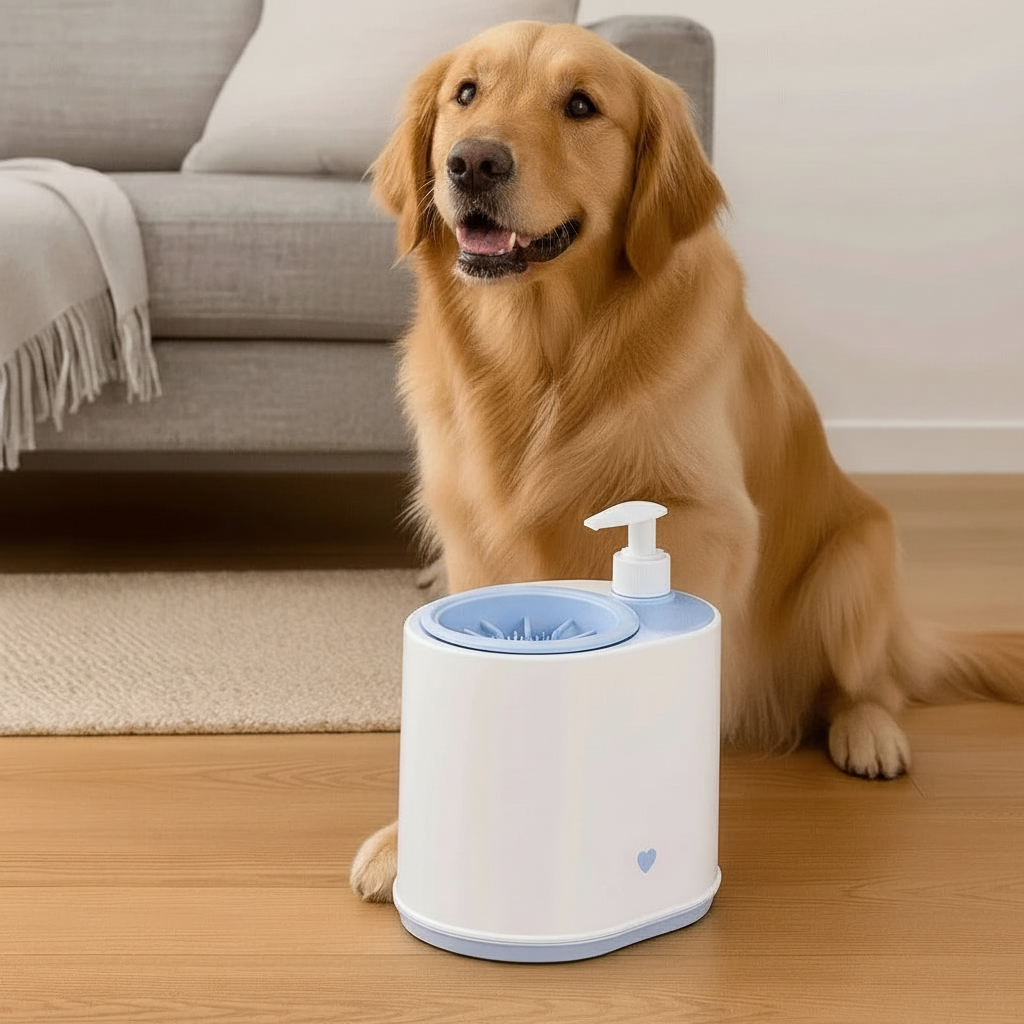 🐾 2-in-1 hondenpootreiniger met zeepdispenser – beste elektrische pootreiniger voor honden en katten