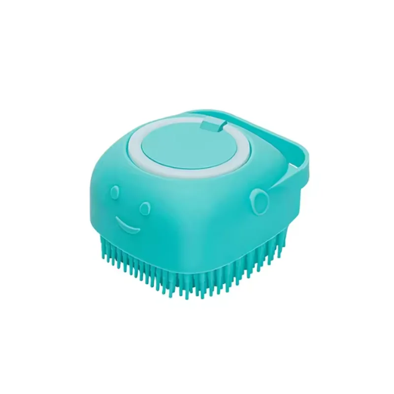 🐾 Zachte wasborstel met shampoodispenser – 2-in-1 was -en massageborstel voor honden en katten