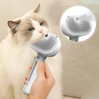 🐾 Stoomborstel voor honden en katten – zelfreinigende verzorgingsborstel met sprayfunctie