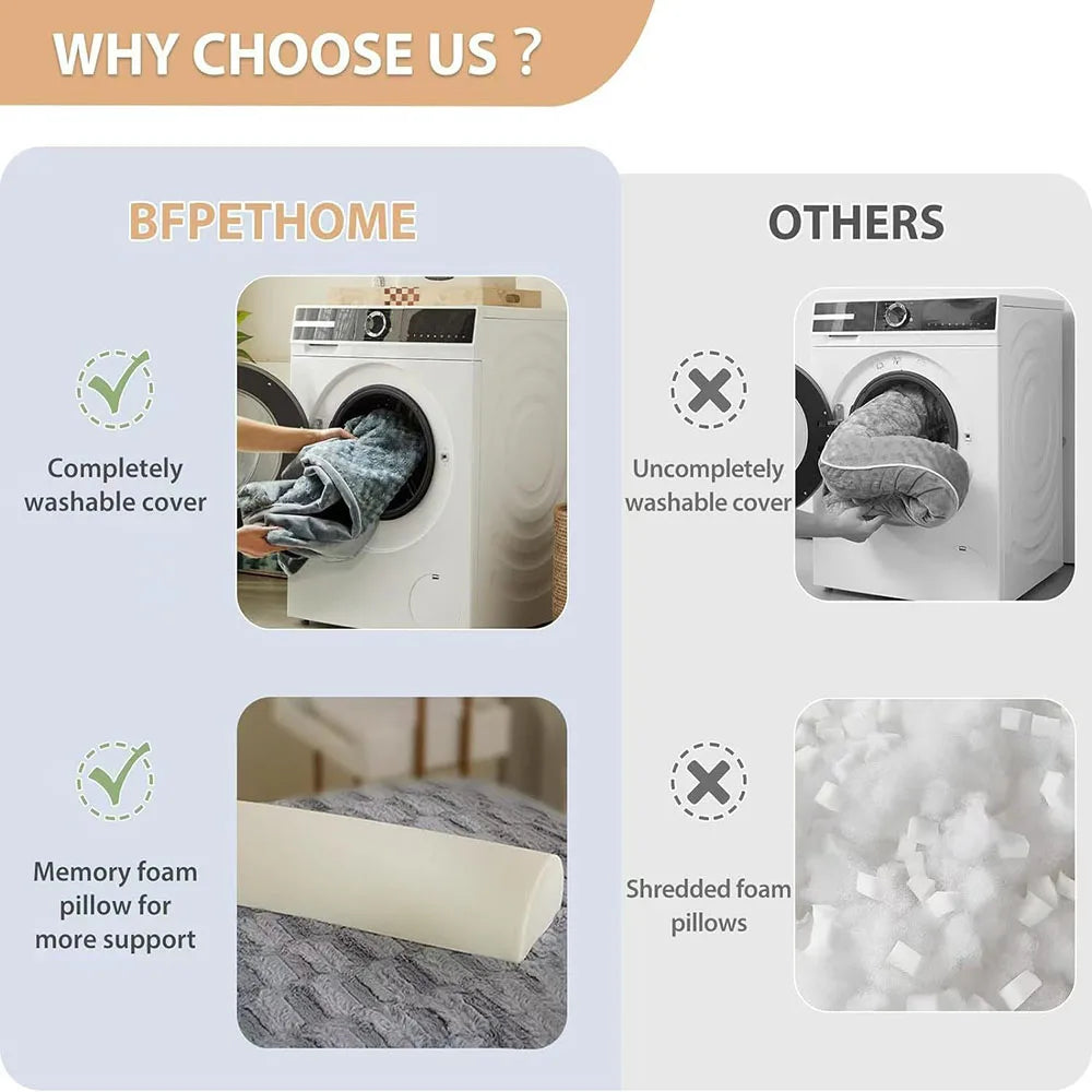 🐾 Hondenmand met traagschuim – waterdichte en wasbare luxe hondenmand voor middelgrote honden