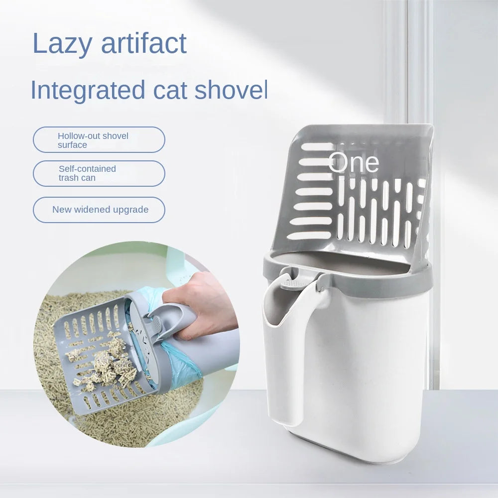 Pawlio kattenbakschep – Brede zelfreinigende schep met navulzakken
