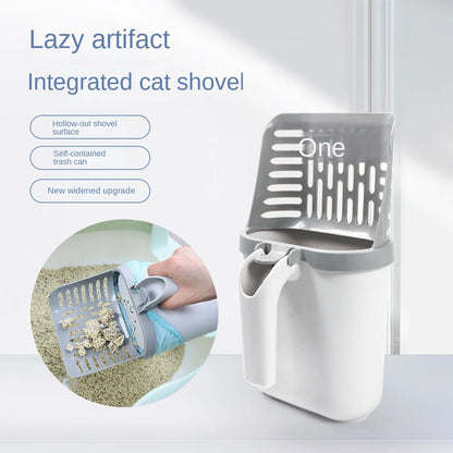 Pawlio kattenbakschep – Brede zelfreinigende schep met navulzakken