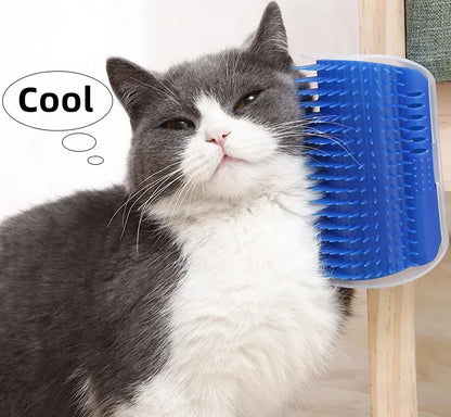🐾 Katten hoekborstel met massagefunctie – zelfverzorgingsborstel voor katten en kittens