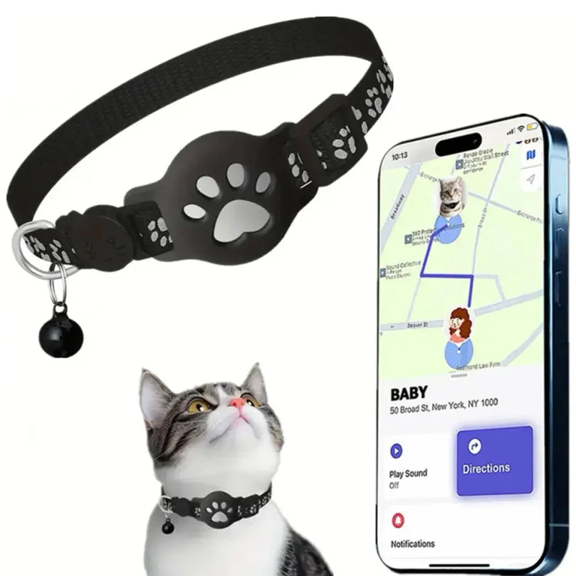 🐾 GPS-halsband voor katten – realtime tracker met reflecterende en waterdichte anti-verlies functie