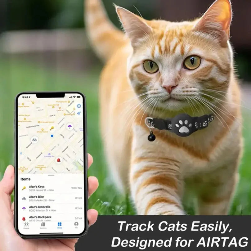 🐾 GPS-halsband voor katten – realtime tracker met reflecterende en waterdichte anti-verlies functie