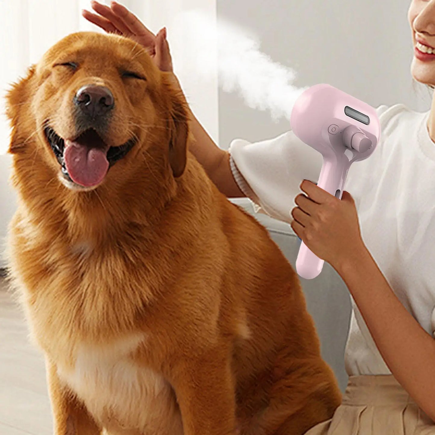 🐾 Stoomborstel voor honden en katten – zelfreinigende verzorgingsborstel met sprayfunctie