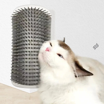 🐾 Katten hoekborstel met massagefunctie – zelfverzorgingsborstel voor katten en kittens