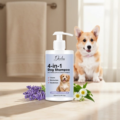 🐾 4-in-1 honden shampoo – reinigt, hydrateert, ontklit en verfrist de vacht