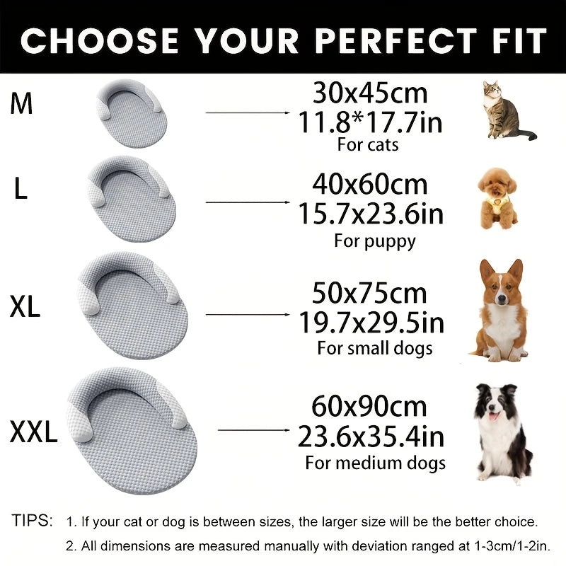 Pawlio ovaal verkoelend bed voor honden & katten – Ice silk ademend bed