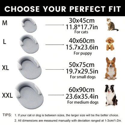 Pawlio ovaal verkoelend bed voor honden & katten – Ice silk ademend bed