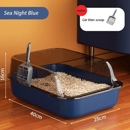 Pawlio halfgesloten kattenbak – Hoge randen & spatwaterdicht, incl. schep