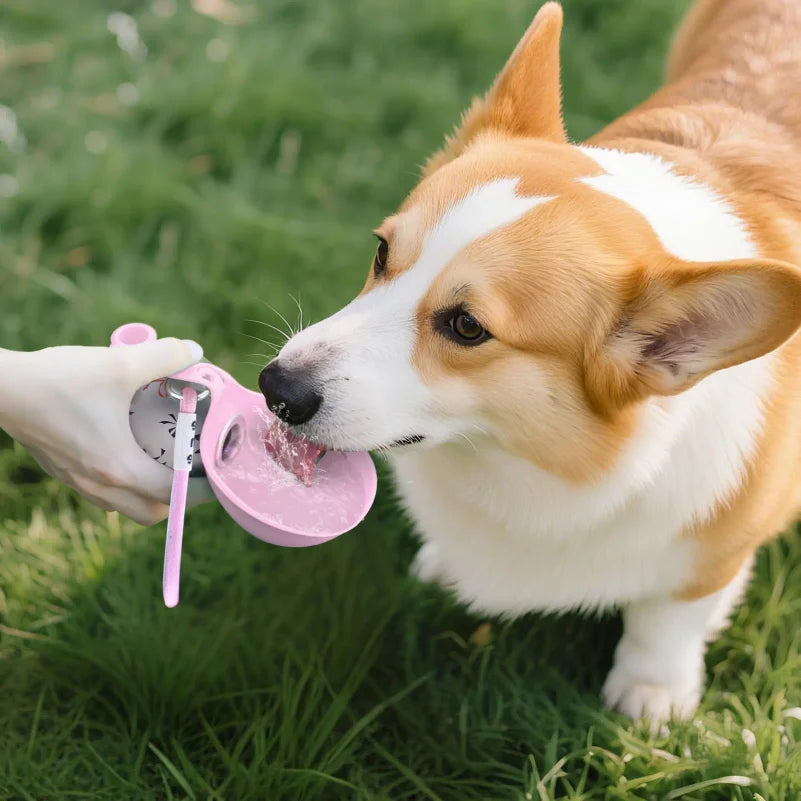 🐾 2-in-1 draagbare drinkfles voor honden – lekvrije reiswaterfles met drinkbak