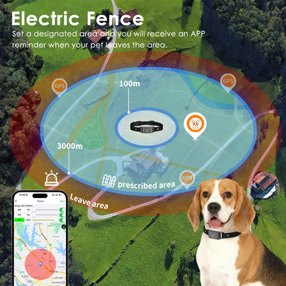 🐾 GPS-tracker voor honden – realtime 4G locatie tracker met wereldwijde dekking en virtuele omheining