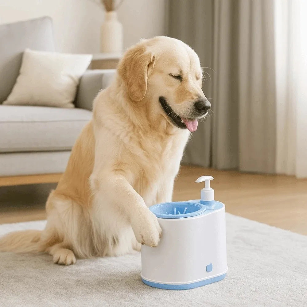 🐾 2-in-1 hondenpootreiniger met zeepdispenser – beste elektrische pootreiniger voor honden en katten