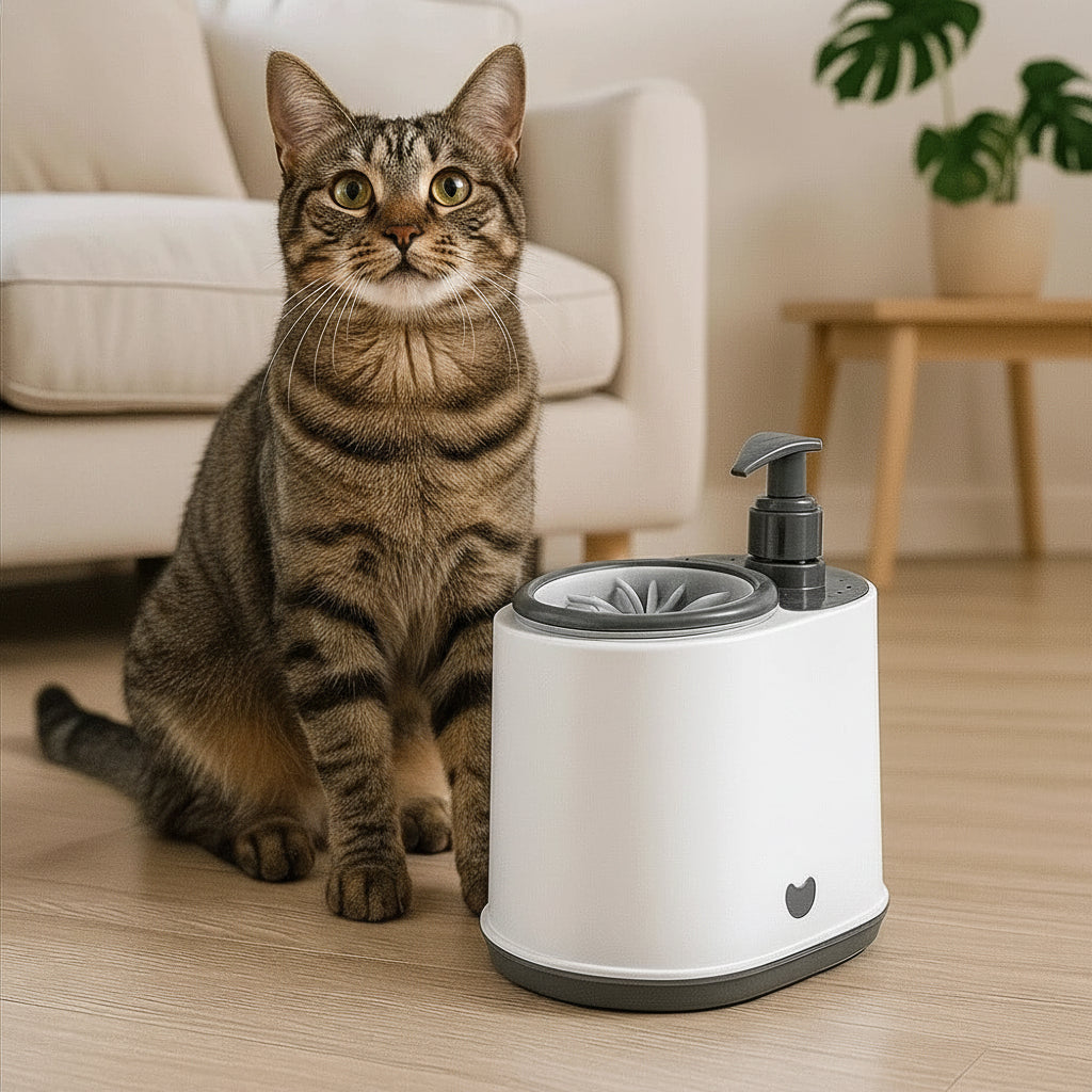 🐾 2-in-1 hondenpootreiniger met zeepdispenser – beste elektrische pootreiniger voor honden en katten