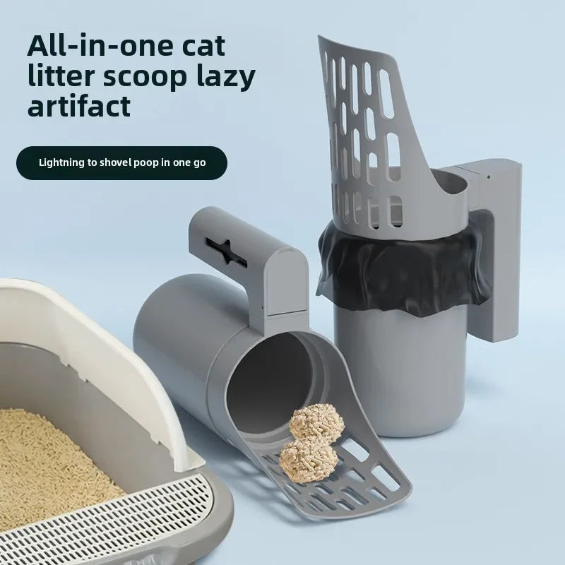 Pawlio kattenbakschep met navulzak – 3-in-1 hygiënisch reinigingssysteem