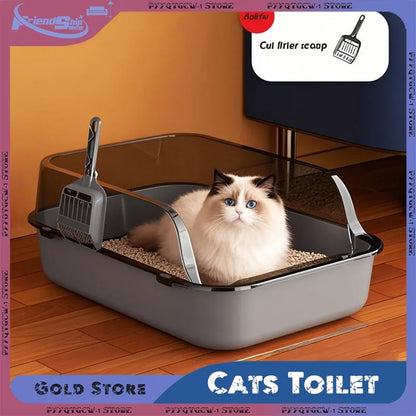 Pawlio halfgesloten kattenbak – Hoge randen & spatwaterdicht, incl. schep