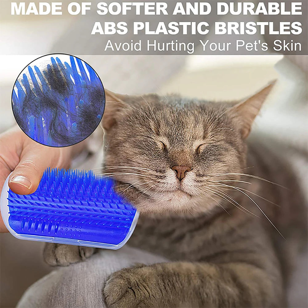 🐾 Katten hoekborstel met massagefunctie – zelfverzorgingsborstel voor katten en kittens