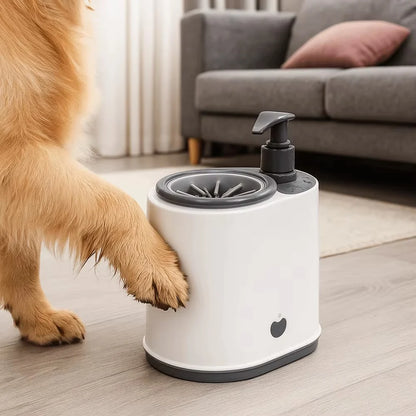 2-in-1 hondenpootreiniger met zeepdispenser