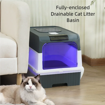 Pawlio gesloten kattenbak met deksel – Dubbele ingang, geurcontrole & schep
