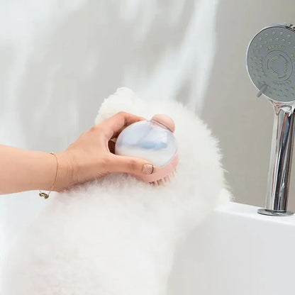 🐾 Wasborstel met shampoodispenser voor honden en katten – zachte massage- en wasborstel