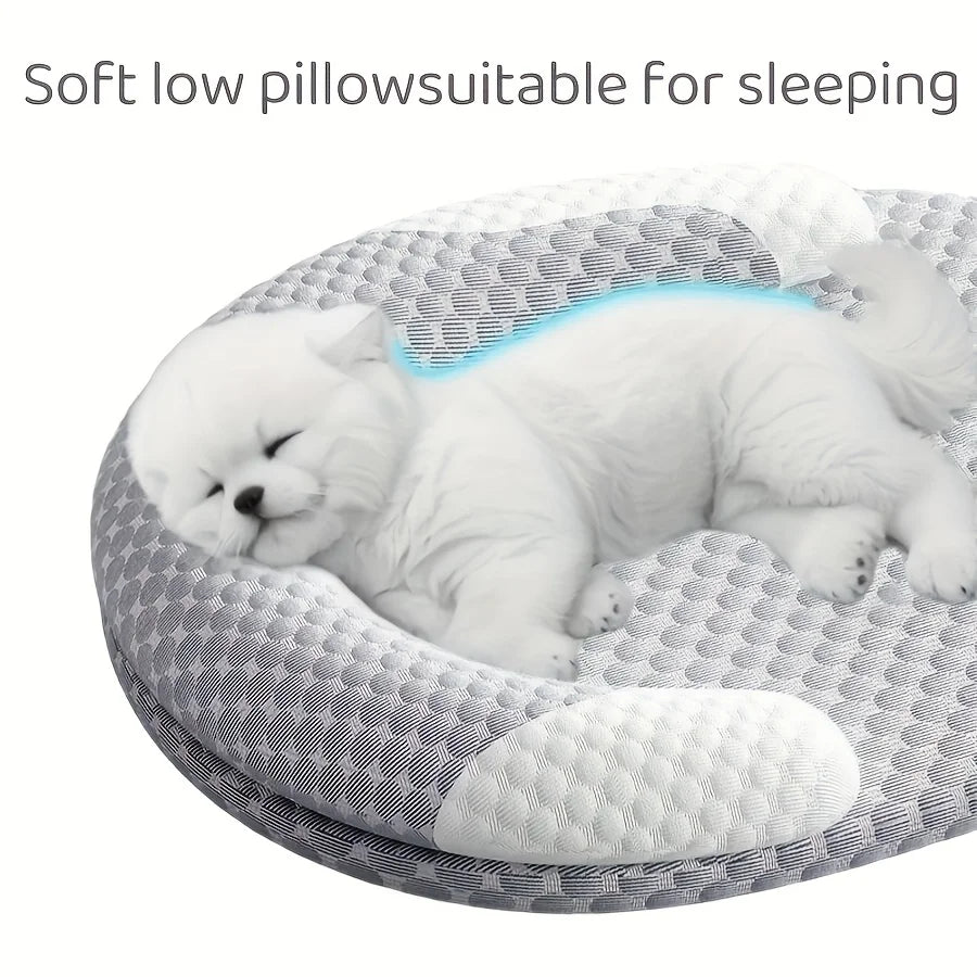Pawlio ovaal verkoelend bed voor honden & katten – Ice silk ademend bed