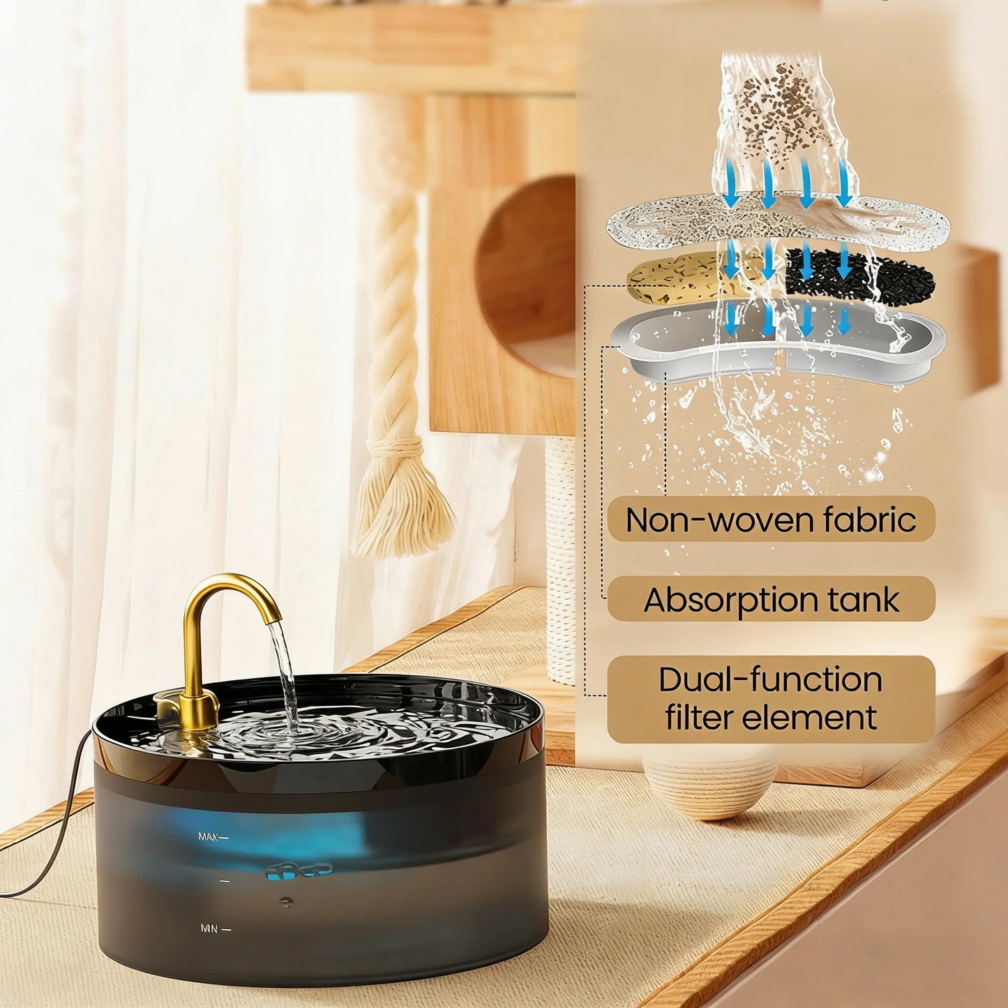 🐾 Superstille drinkfontein voor huisdieren – automatische waterfontein met filter