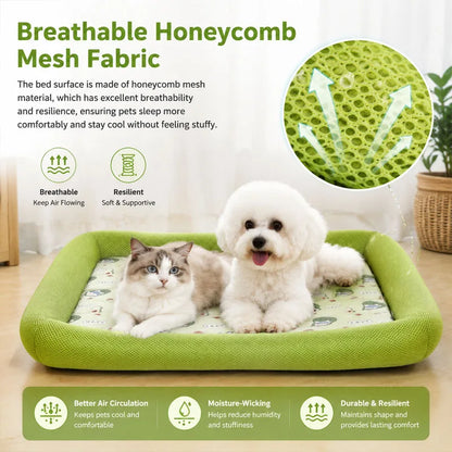 Pawlio zomer koelbed voor honden en katten – Ademend mesh bed met verhoogde rand