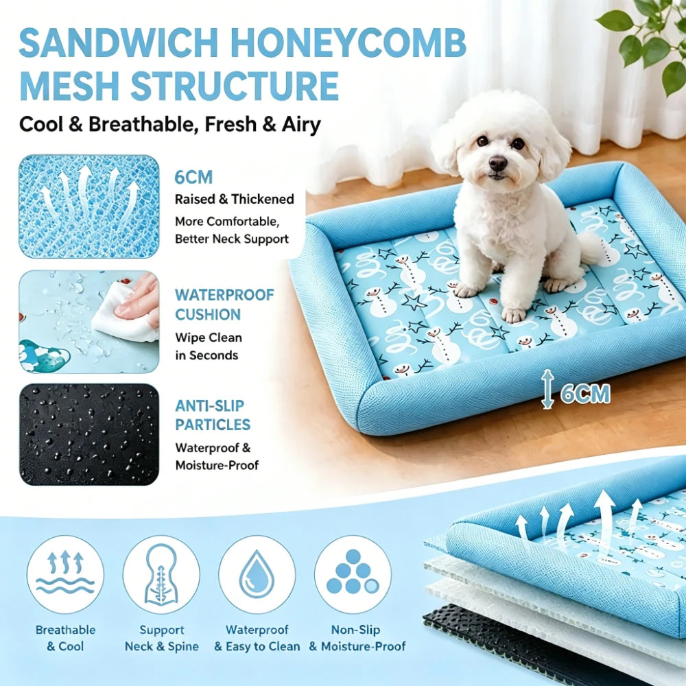 Pawlio zomer koelbed voor honden en katten – Ademend mesh bed met verhoogde rand