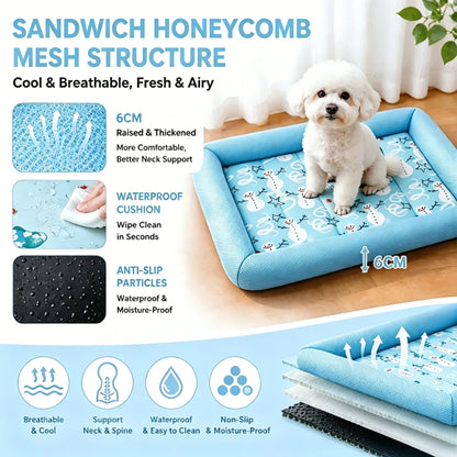 Pawlio zomer koelbed voor honden en katten – Ademend mesh bed met verhoogde rand