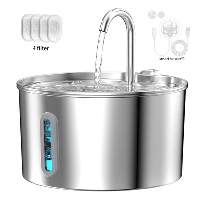 🐾 Automatische drinkfontein voor katten 2,2L – roestvrijstalen waterfontein met filter