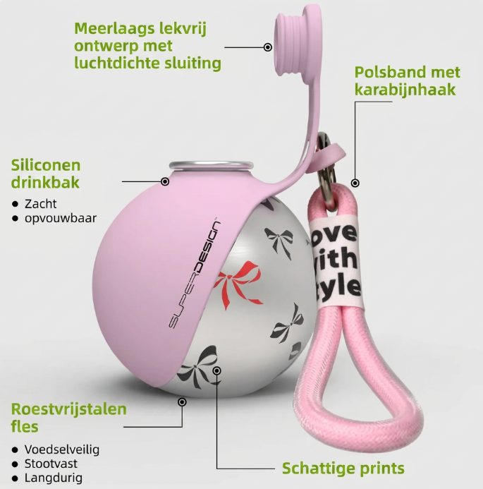 2-in-1 lekvrije drinkfles met drinkbak voor honden 🐾